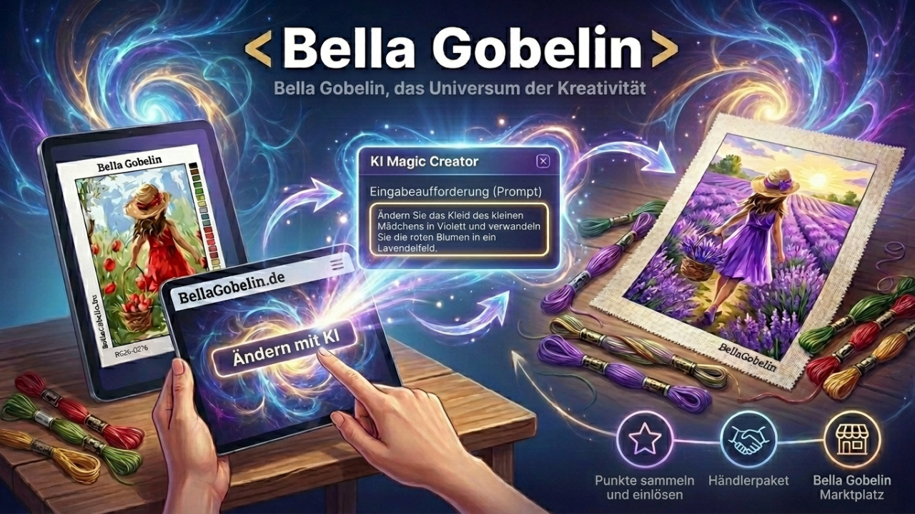 AI Magic Katalog-Ersteller – Gobelin Stickbilder