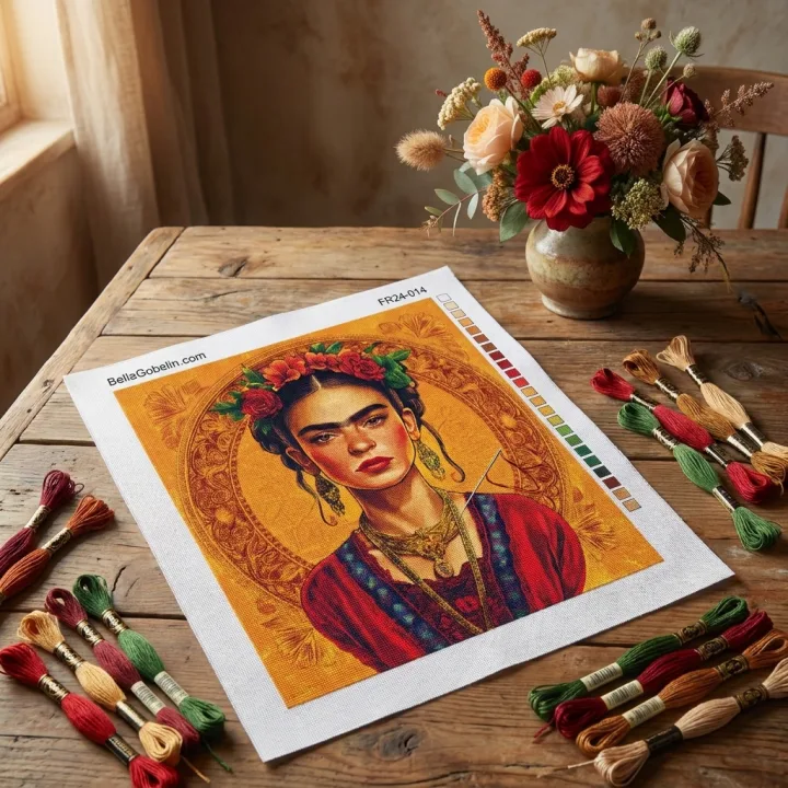 Frida Kahlo Porträt im Stil von Alphonse Mucha – FR24-014