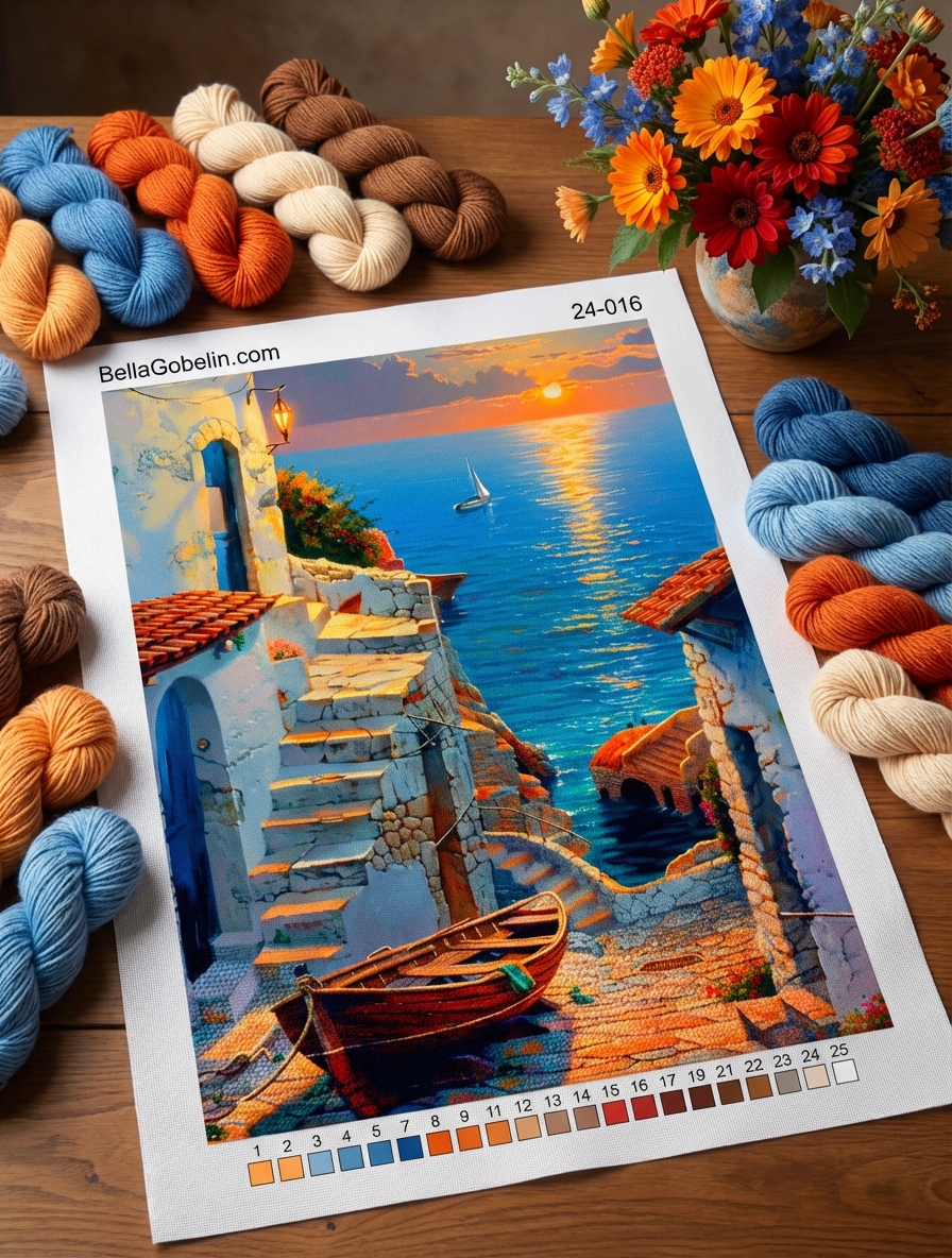 Sonnenuntergang in der mediterranen Stadt