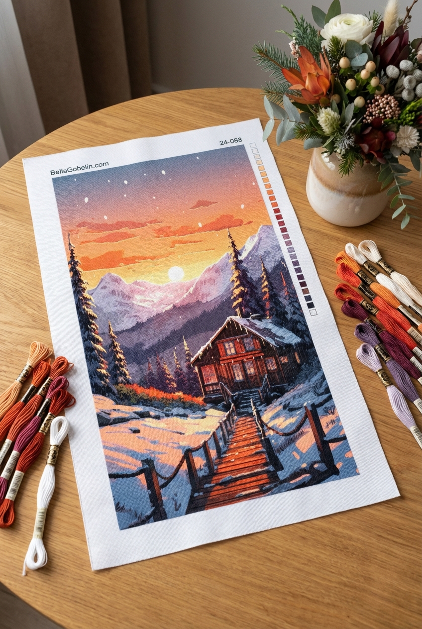 Winterabend in den Bergen