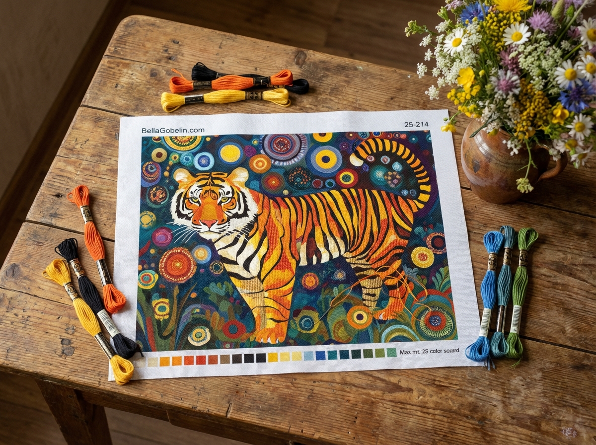 Klimt-Stil Tigerportrait