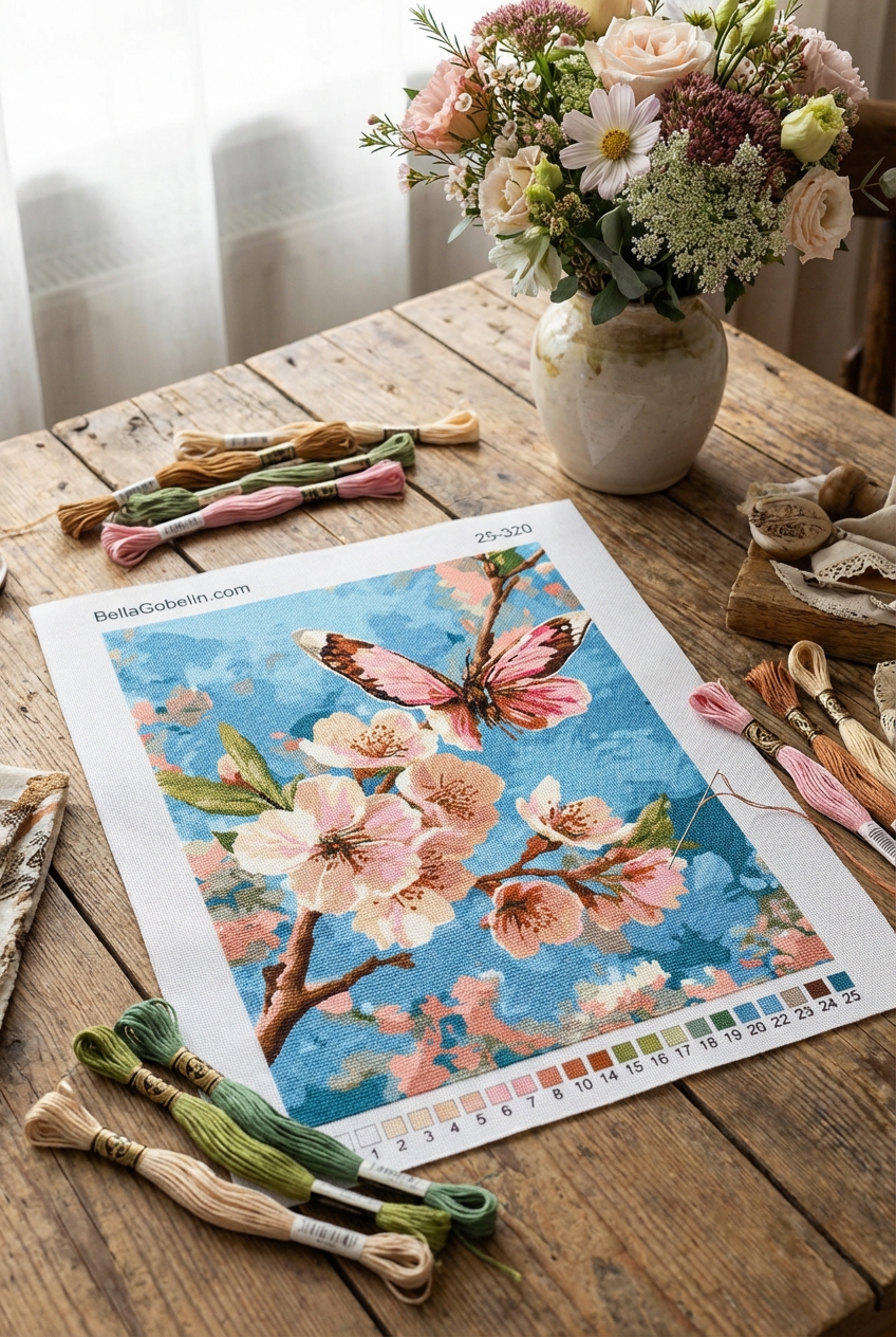 Blüte mit Schmetterling