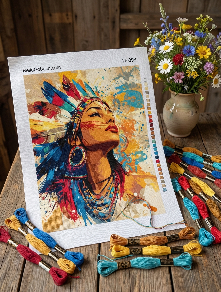 Das Porträt eines Indianermädchens