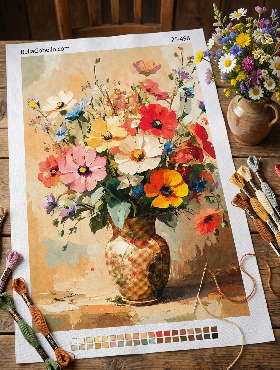 Buntes Blumenstrauß in der Vase