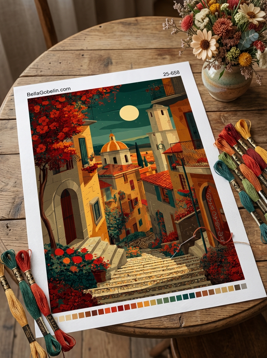 Eine Nacht in der kleinen italienischen Stadt