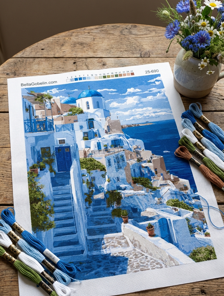 Griechische Blau-Weiß-Häuser