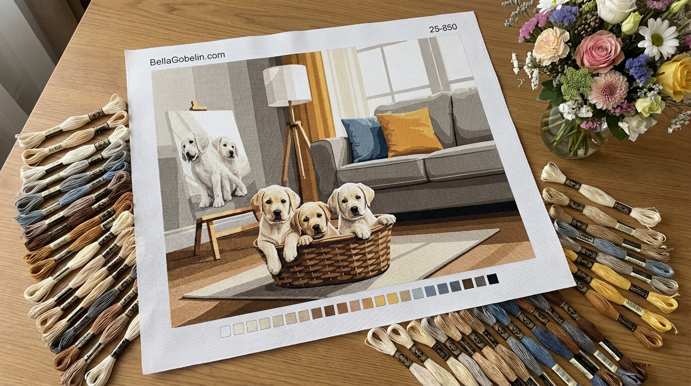 Welpen im Wohnzimmer