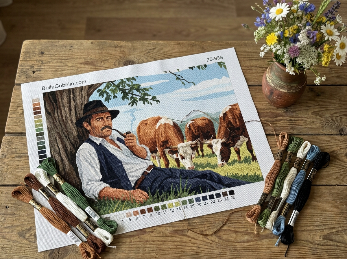 Rinderhirte mit Pfeife