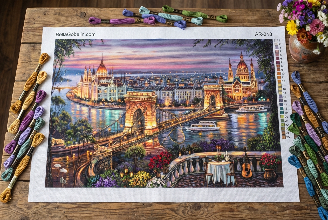 Budapest Panorama mit der Kettenbrücke