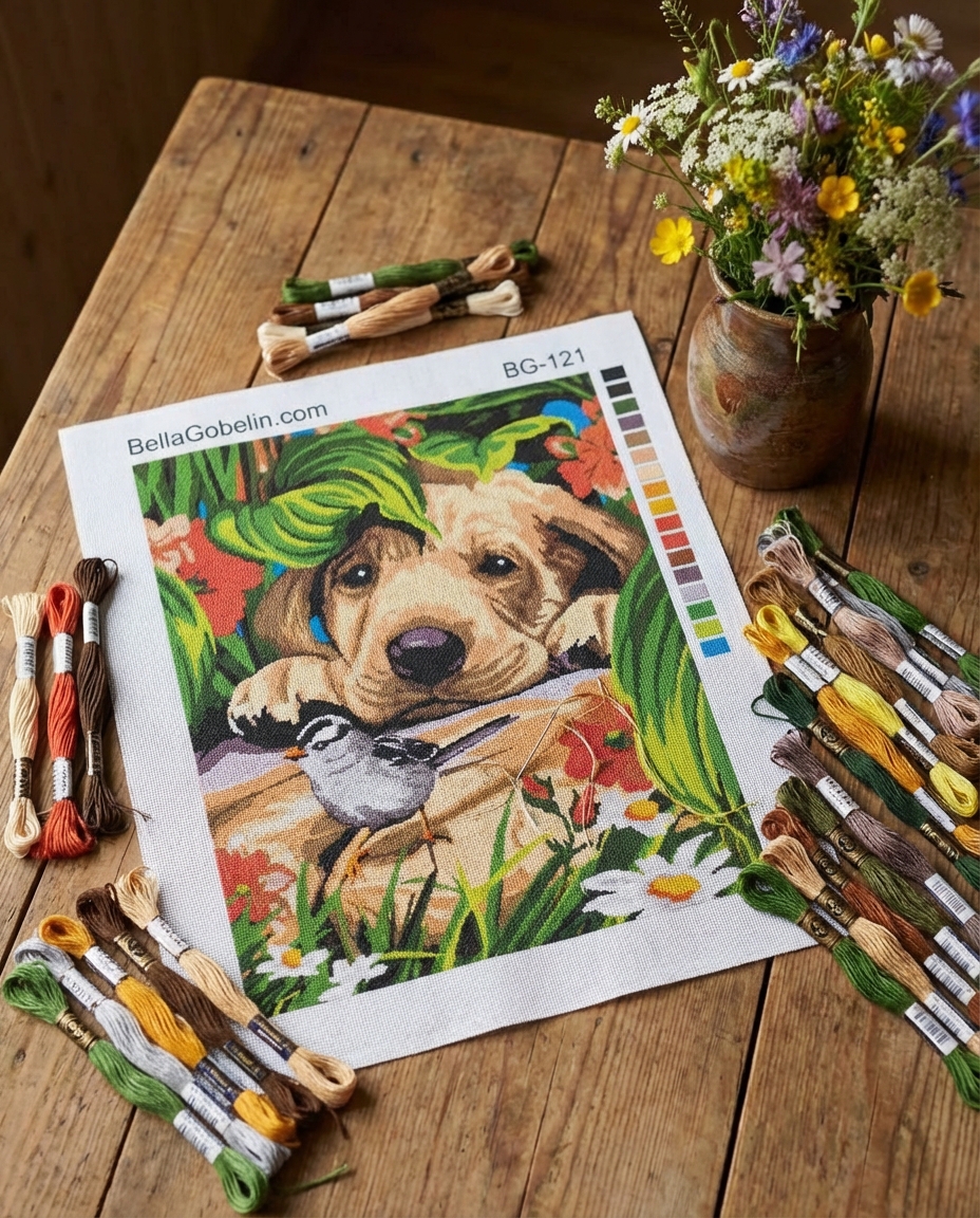 Der Hund und der kleine Vogel