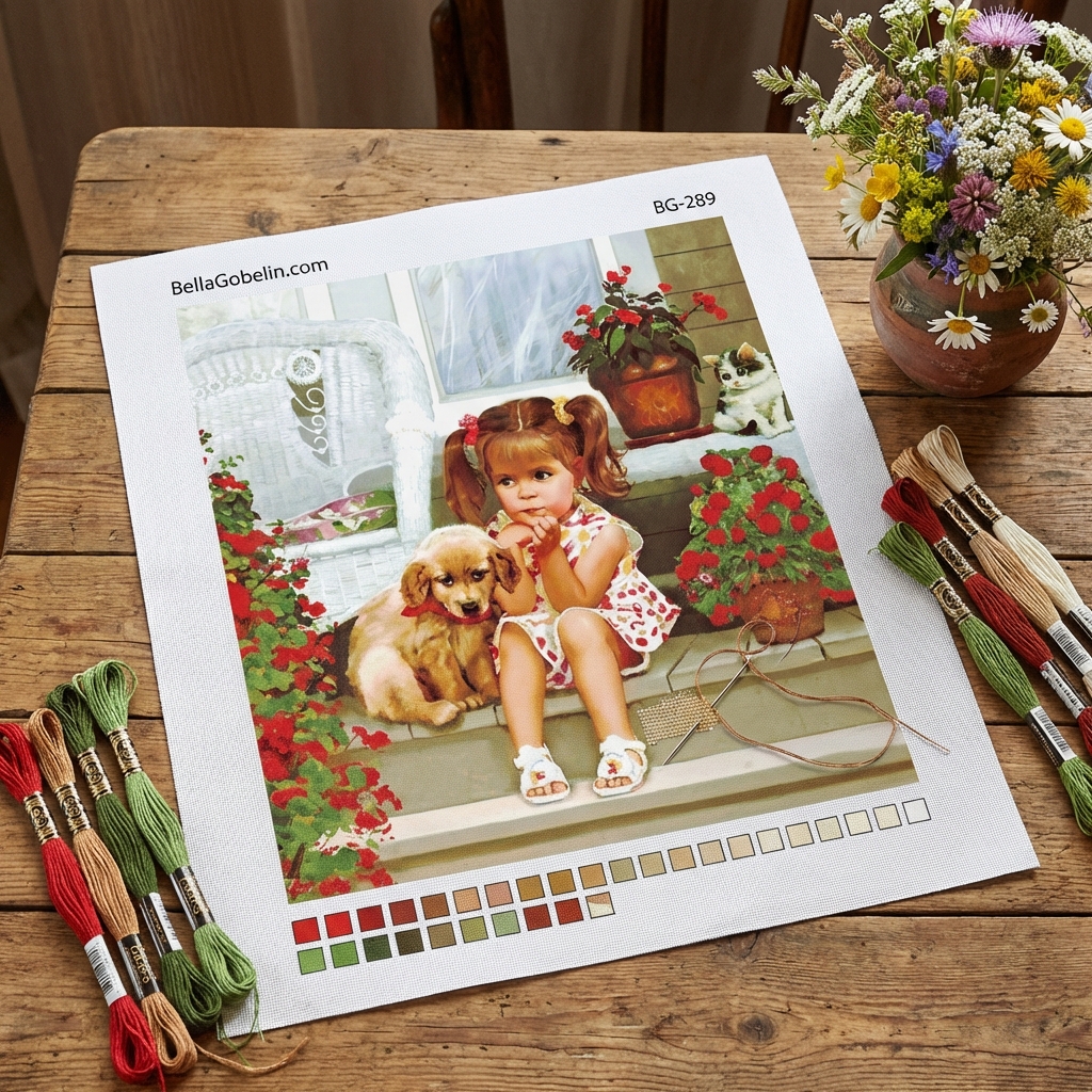 Das Mädchen und der Welpe