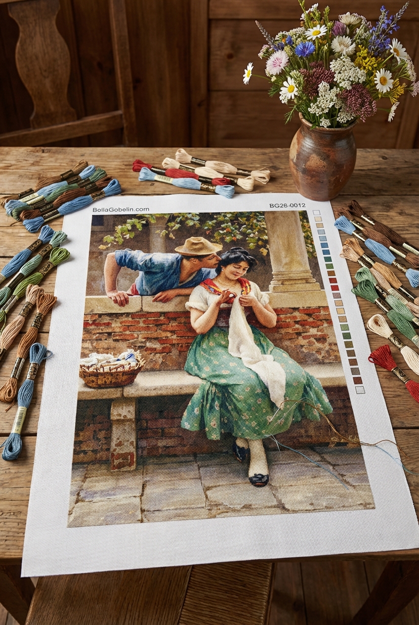 Romantische Szene in Italien