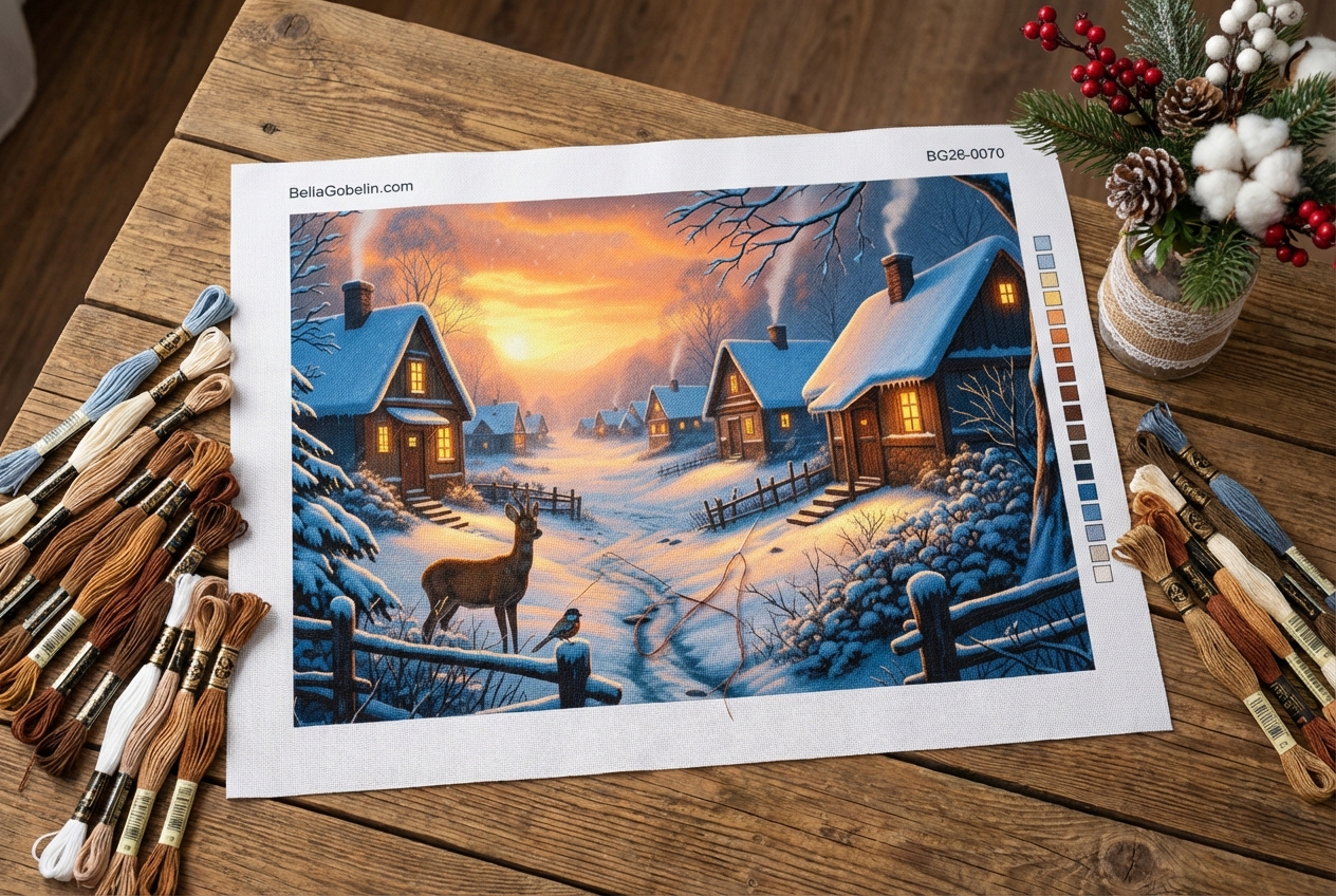 Winterszene mit Elch