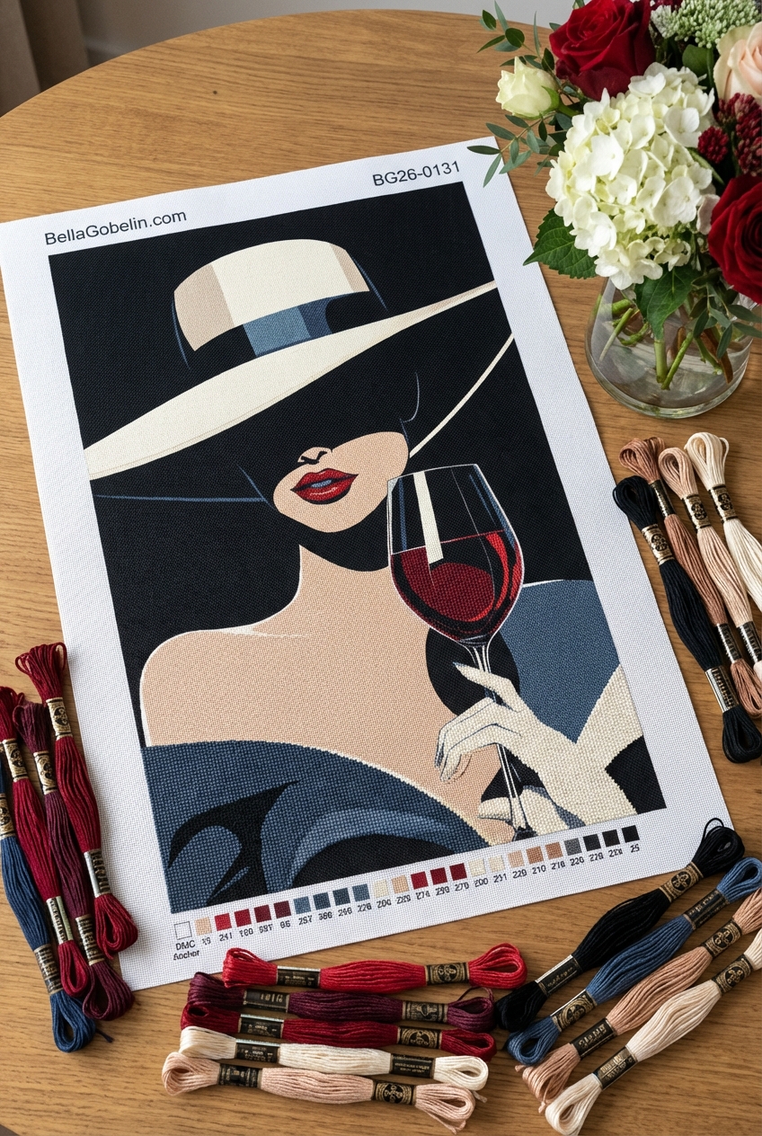 Elegante Frau mit Weinglas