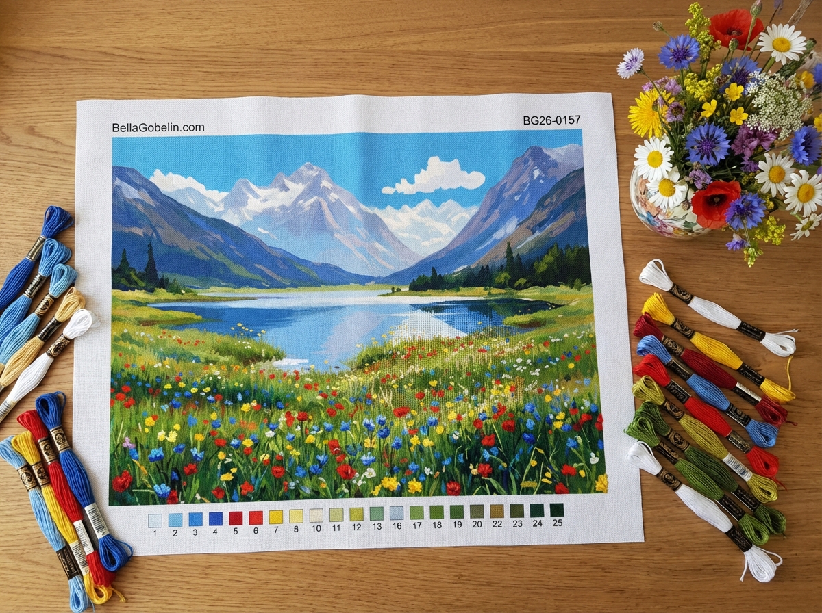 Blumige Alpenlandschaft