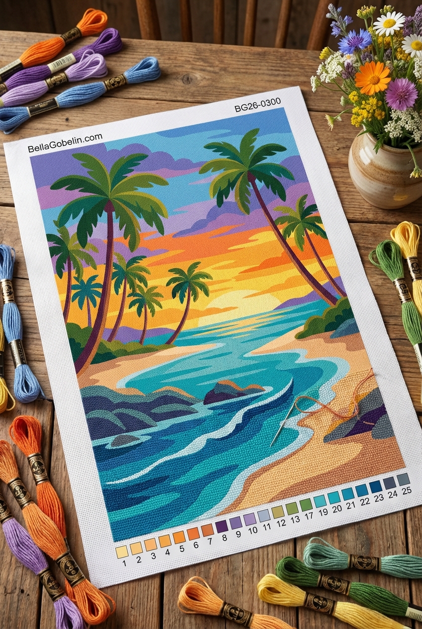 Tropischer Strand mit Palmen