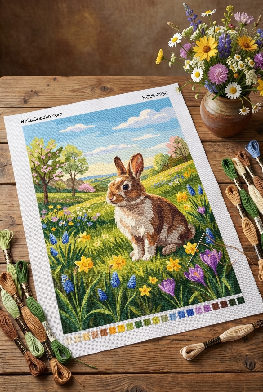 Hase auf einer Blumenwiese