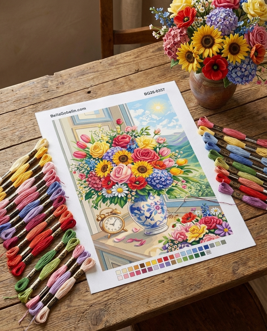 Buntes Blumenstillleben