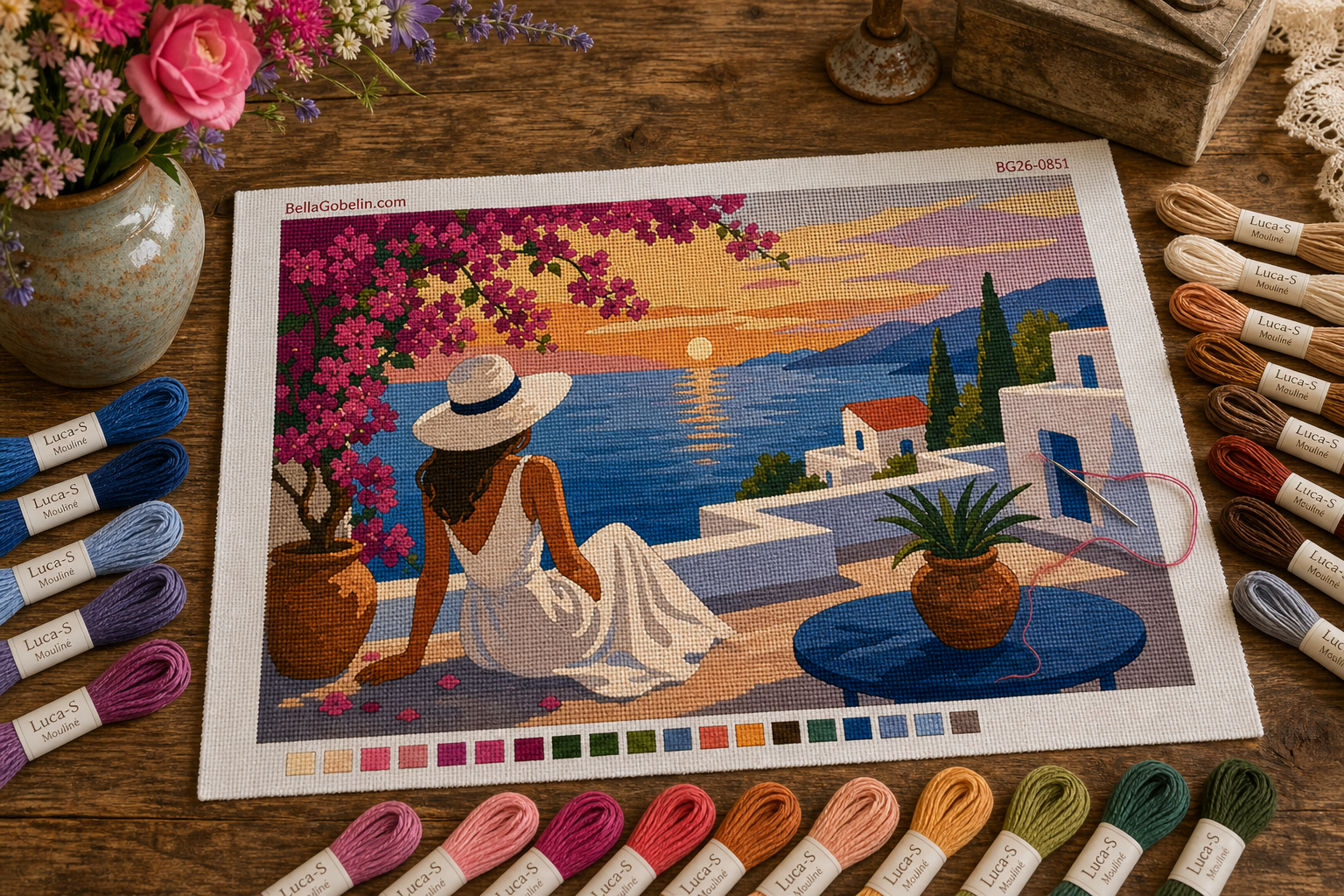 Mediterranes Frauenleben auf der Terrasse
