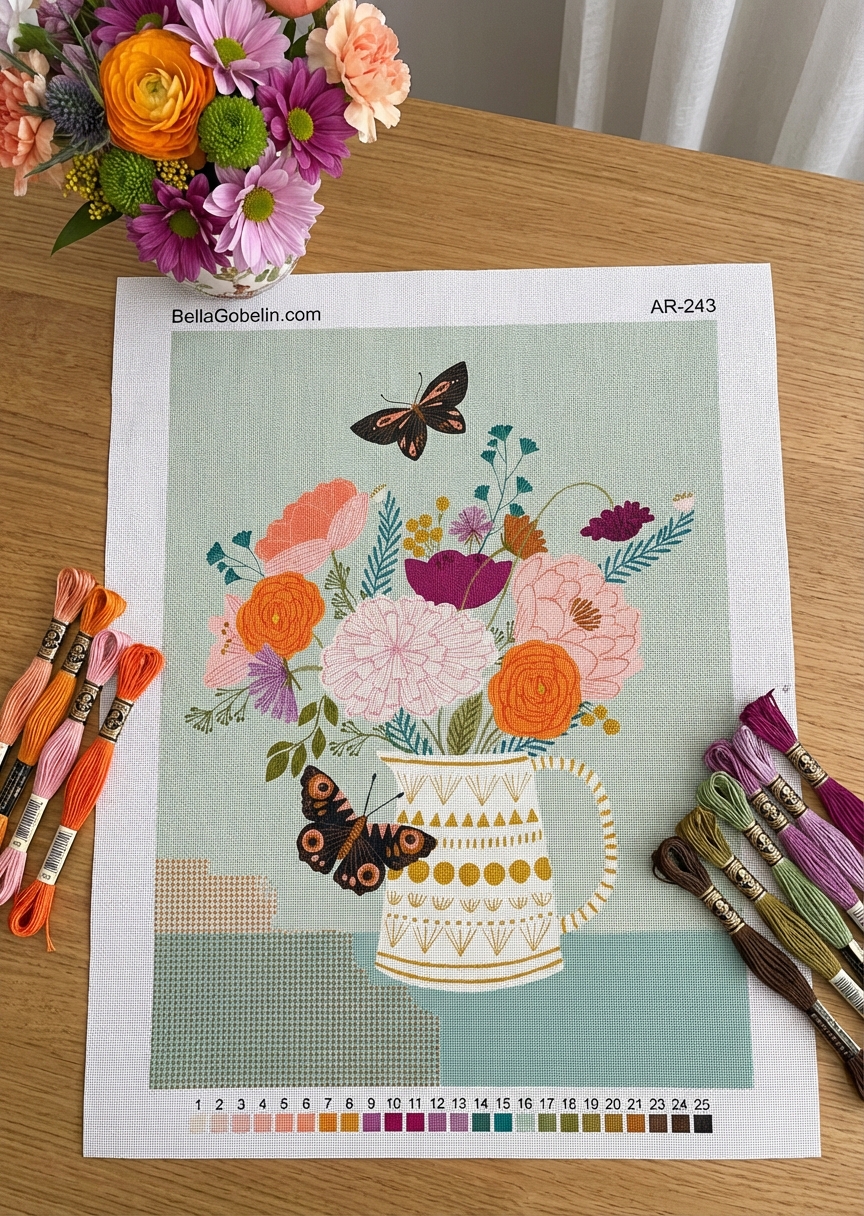 Blumenstrauß mit Schmetterlingen