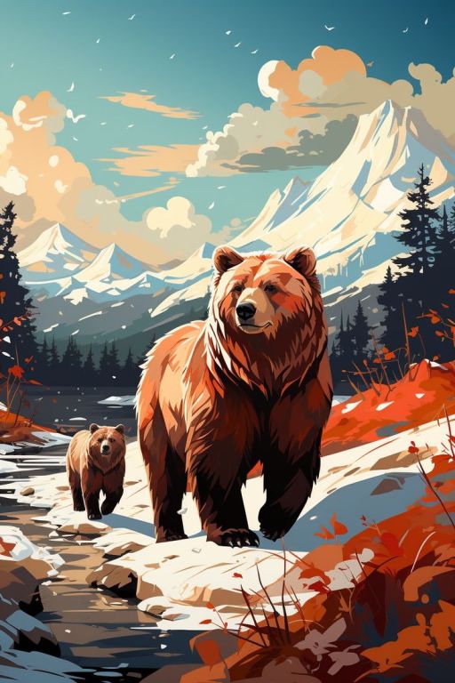 Bären in der Winterlandschaft