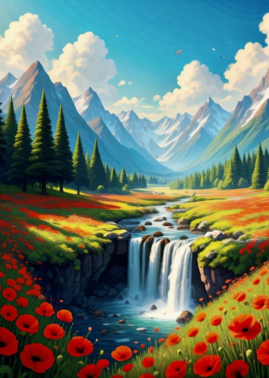 <div class='list-title'>Wasserfall in den Bergen</div><div class='list-plustitle'>Gobelin Stickbild - Stickpackung</div>