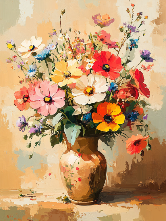 <div class='list-title'>Buntes Blumenstrauß in der Vase</div><div class='list-plustitle'>Gobelin Stickbild - Stickpackung</div>