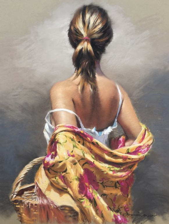 <div class='list-title'>Dame mit Korb</div><div class='list-plustitle'>Gobelin Stickbild - Stickpackung</div>