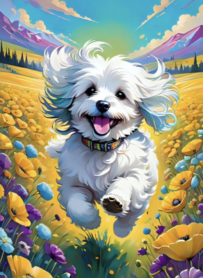 Fröhlicher kleiner Hund