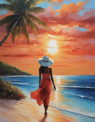 Romantischer Spaziergang bei Sonnenuntergang