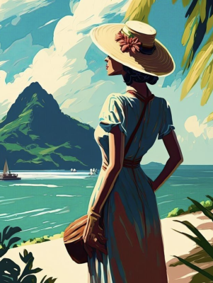 Eine Dame in Bora Bora