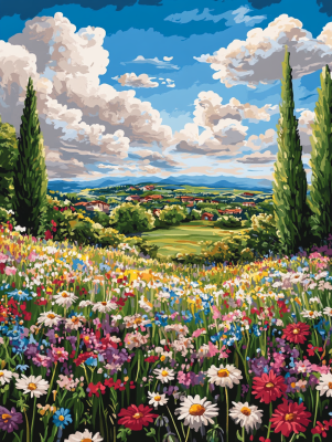 Bunte Blumen auf der Wiese