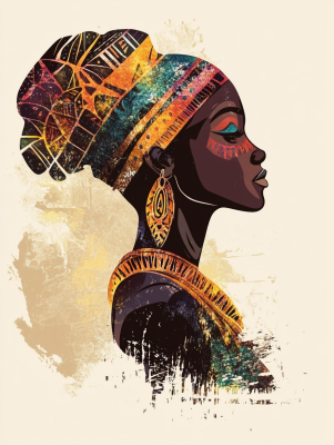 Afrikanische Dame Profilporträt