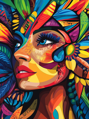 Buntgesichtige Indianermädchen