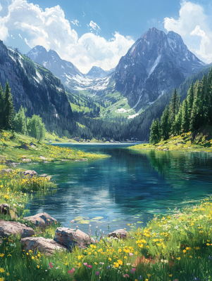 Wunderschöner See in den Bergen