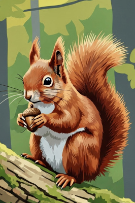 Die Eichhörnchen und die Eichel