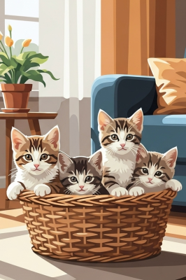 Katzen im Wohnzimmer