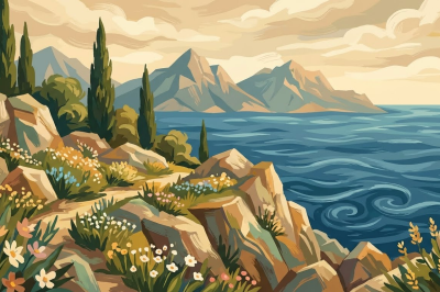 Felsen und Meer