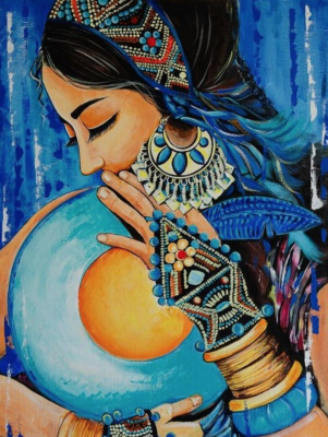 Dame in indischer Tracht