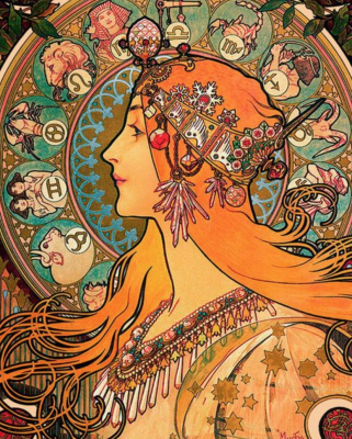 Bild im Stil von Alphonse Mucha