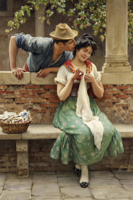 Romantische Szene in Italien