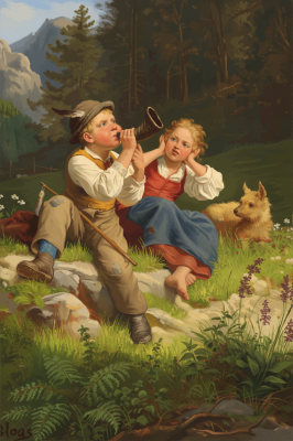 Wilhelm Blass - Alpiner Szenen-Gobelin-Replik