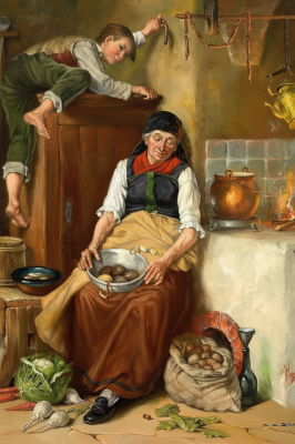 Landleben Stillleben einer Bauernküche