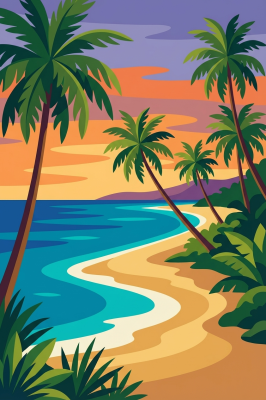 Tropischer Strand mit Palmen