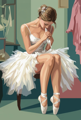 Balletttänzerin in einer Ruhepause