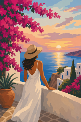 Mediterranes Frauenleben auf der Terrasse