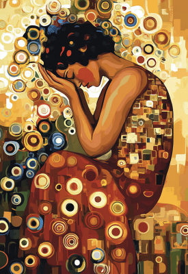 Klimt-Stil: Die trauernde Frau