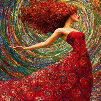 Klimt Stil: Der rote Dämon