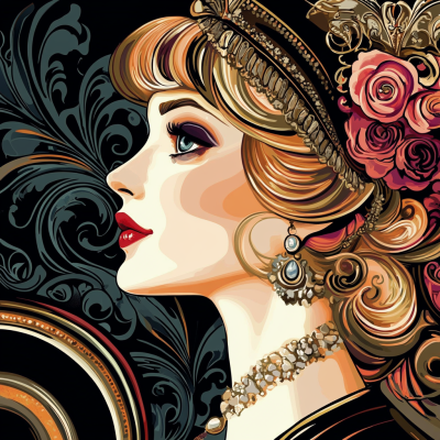 Mucha-Stil: Das Gesicht der Frau