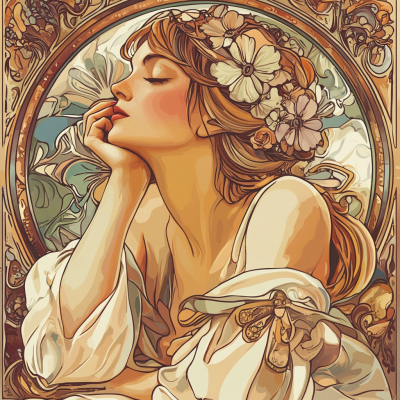 Mucha-Stil: Allein